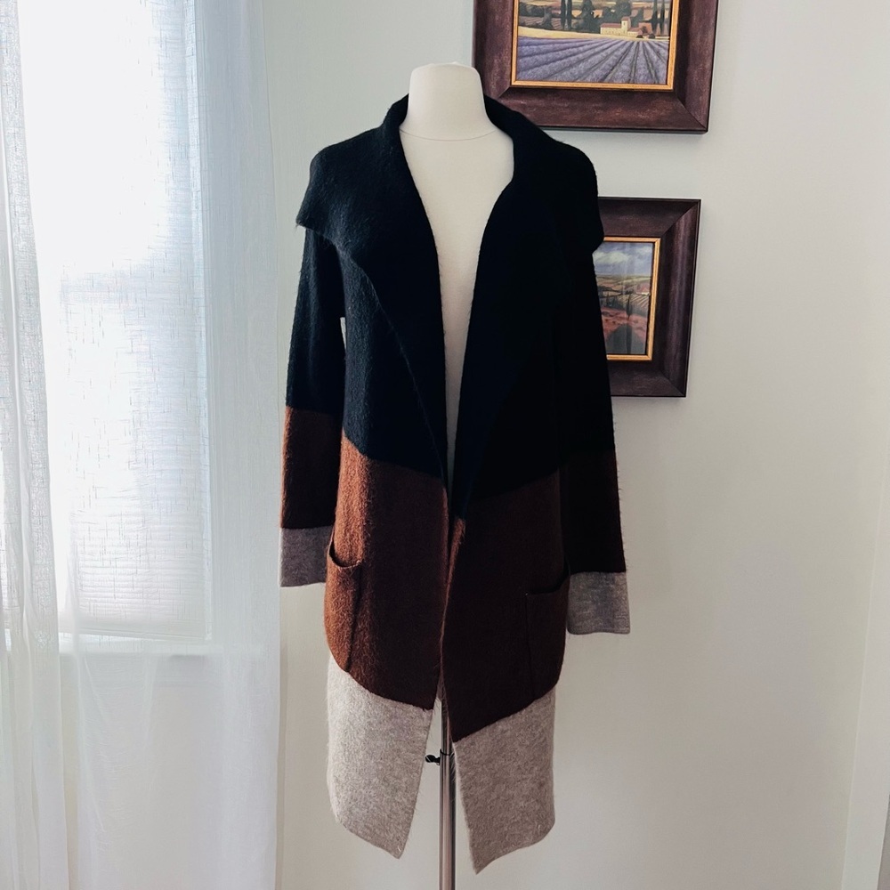 Max Studio Colorblock Open Front Cardigan Size Sm… - image 2
